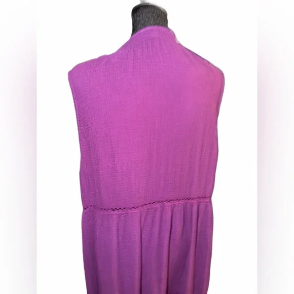 Johnny Was, Calme like new, cotton Purple Gauze Tiered Dress, size xl ๐๐ - Picture 7 of 14